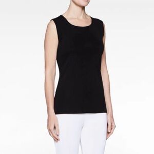 Misook Black Sleeveless Crew Neck Knit Top Size PS